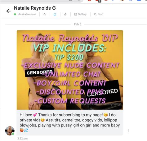 natalie reynolds nude onlyfans|OnlyFans